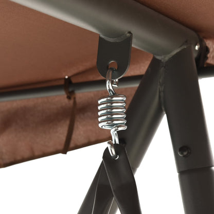 Panchina a Dondolo da Giardino con Baldacchino Caffè - homemem39