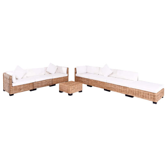 Set Divano 27 pz in Rattan Naturale - homemem39