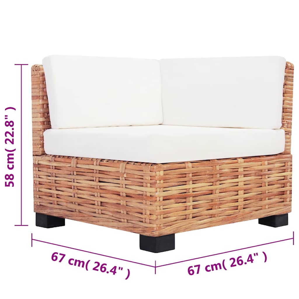 Set Divano 27 pz in Rattan Naturale - homemem39