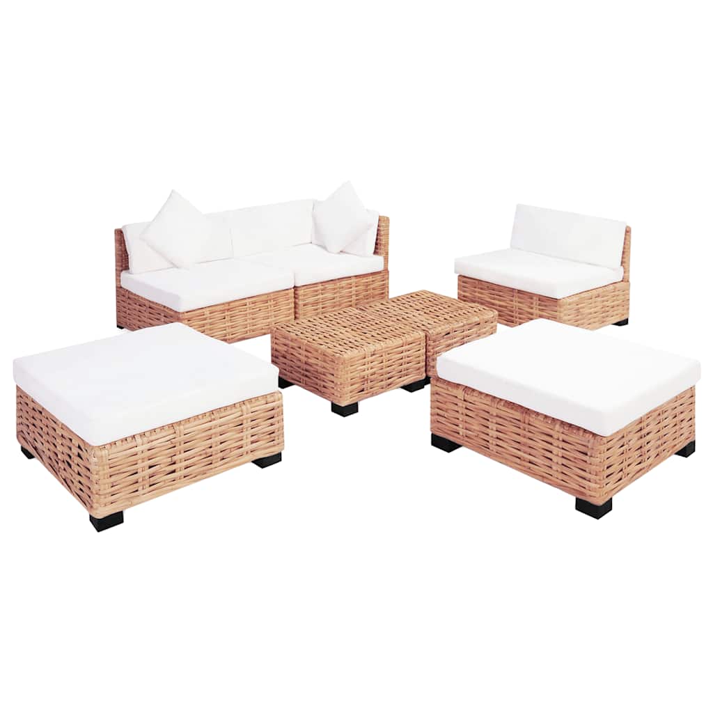 Set Divano 18 pz in Rattan Naturale - homemem39
