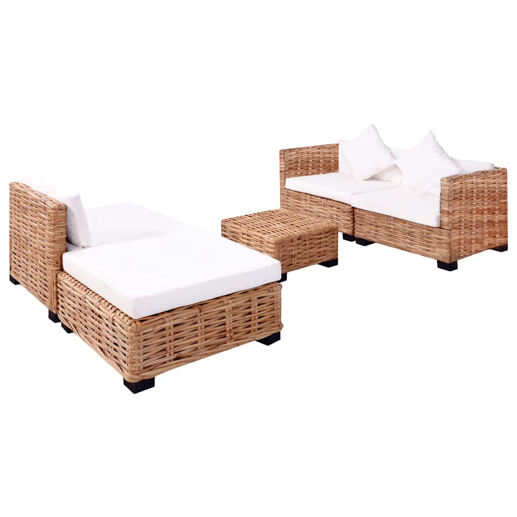 Set Divano 14 pz in Rattan Naturale - homemem39