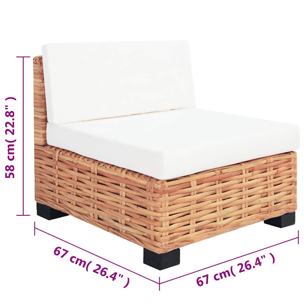 Set Divano 14 pz in Rattan Naturale - homemem39