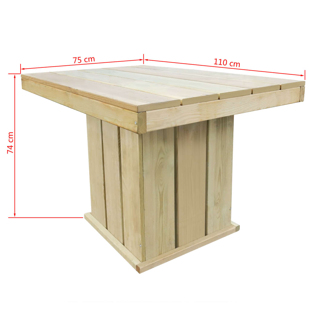 Set da Pranzo da Giardino 4 pz in Legno di Pino Impregnato