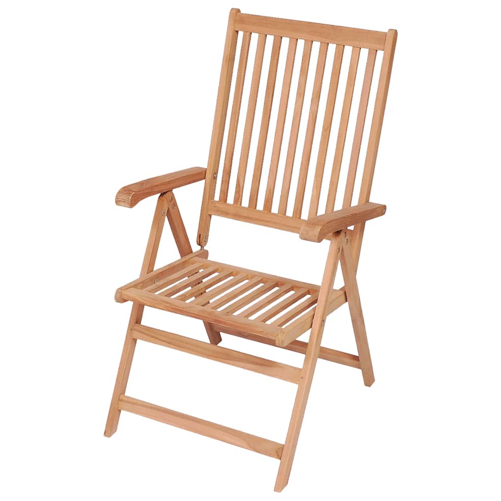 Sedie pieghevoli reclinabili, 2 pezzi, in legno massello di teak