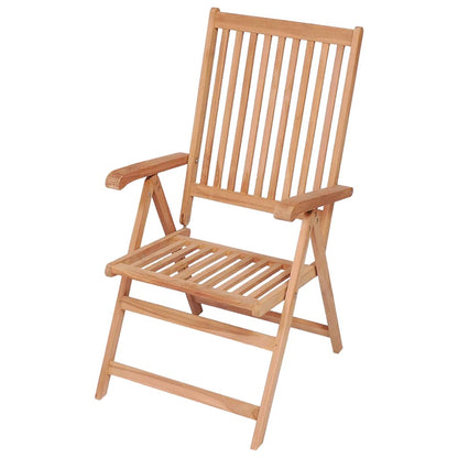 Sedie pieghevoli reclinabili, 2 pezzi, in legno massello di teak