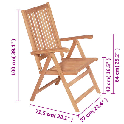 Sedie Reclinabili da Giardino 2 pz in Legno Massello di Teak