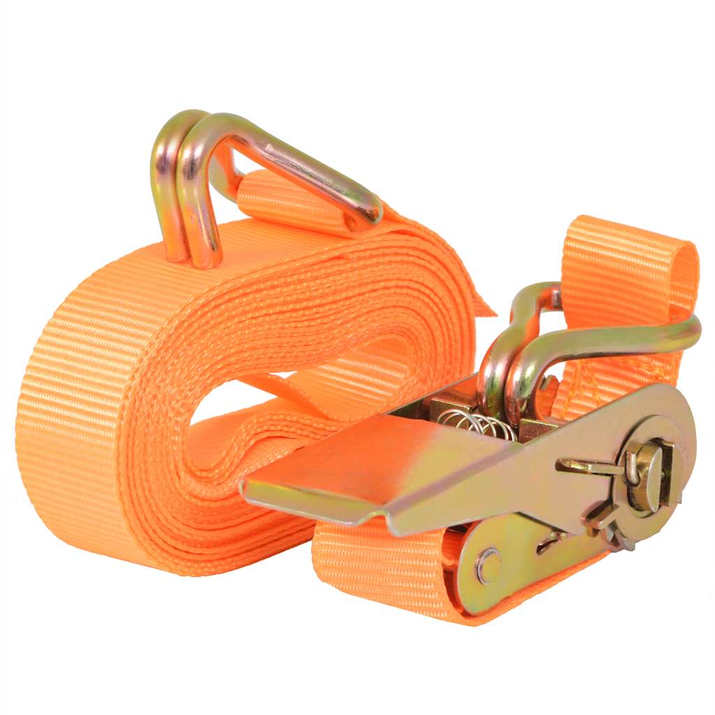 Cinghie d'Ancoraggio 4 pz a Cricchetto 0,4 T 6mx25mm Arancione | homemem39