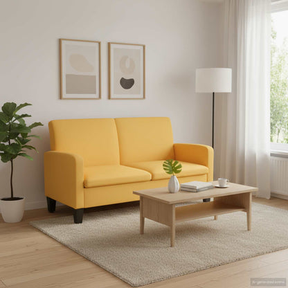 Divano a 2 Posti 135x65x76 cm Giallo