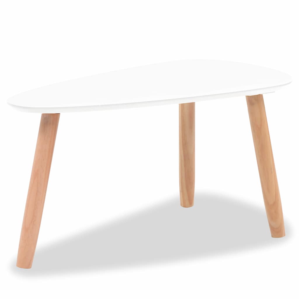 Set Tavolini Salotto 2pz in Legno Massello Massello Pino Bianco | homemem39