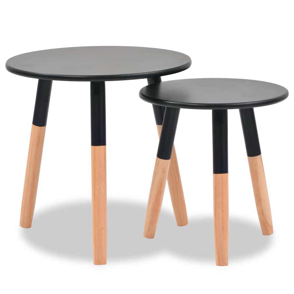 Set Tavolini 2 pz in Legno Massello di Pino Neri | homemem39
