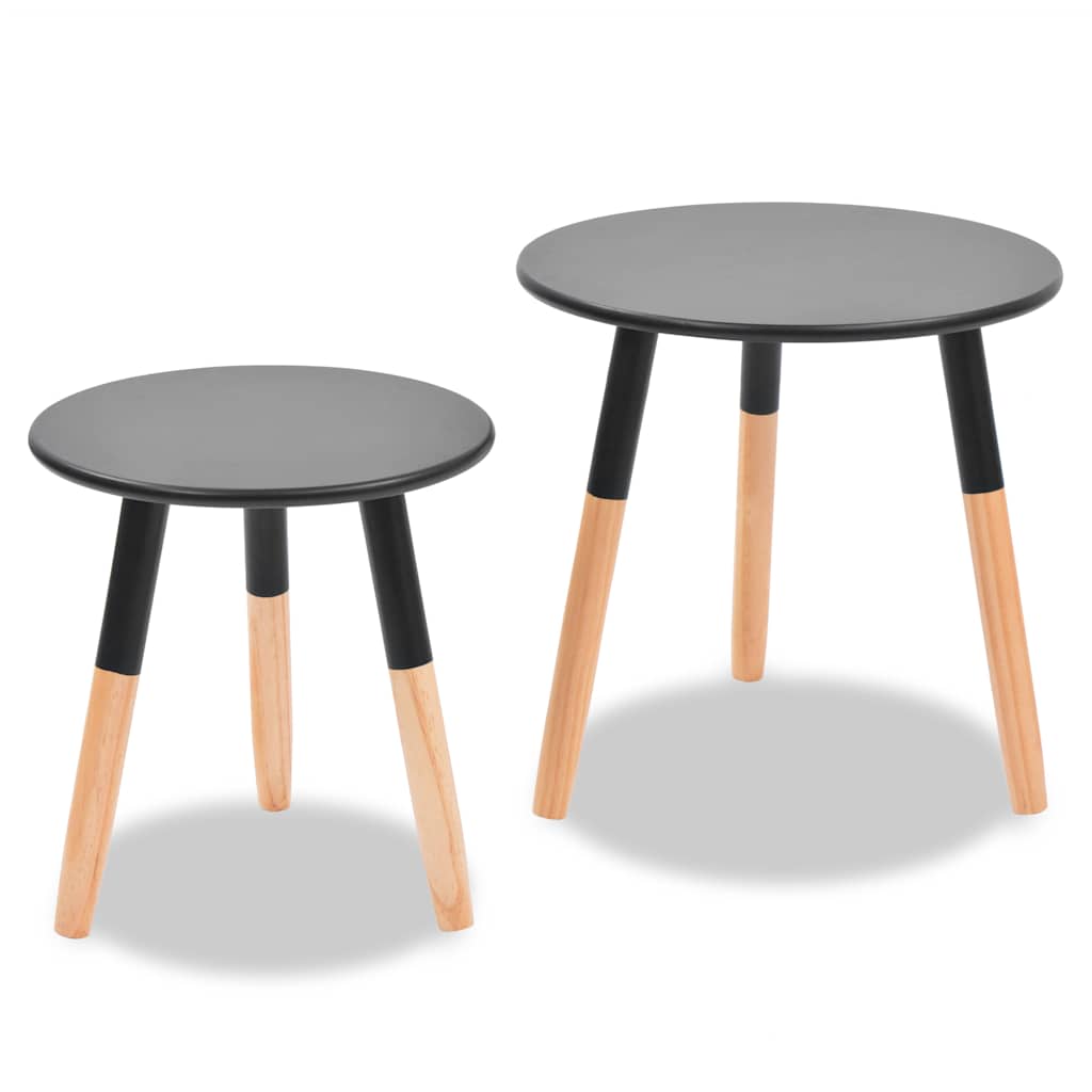 Set Tavolini 2 pz in Legno Massello di Pino Neri | homemem39