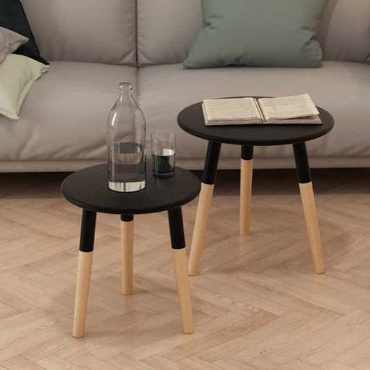Set Tavolini 2 pz in Legno Massello di Pino Neri | homemem39