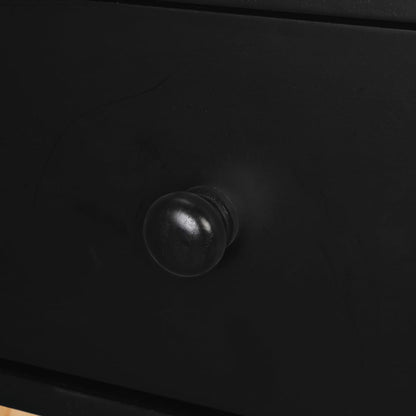 Comodini Set 2 pz in Massello di Pino 40x30x61 cm Neri - homemem39