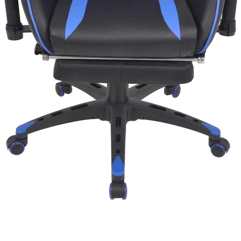Sedia da Ufficio Racing Reclinabile con Poggiapiedi Blu | homemem39