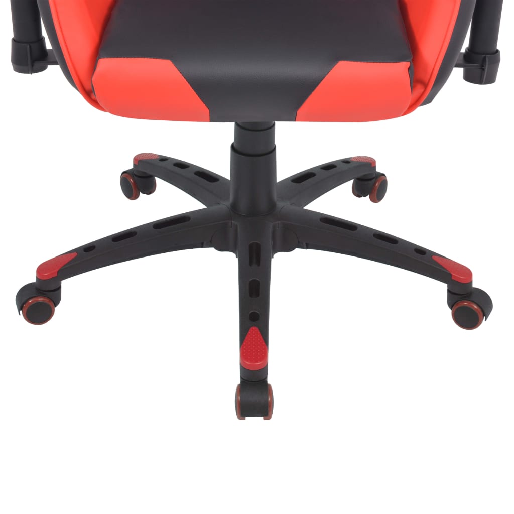 Sedia da Ufficio Racing Reclinabile in Pelle Sintetica Rossa | homemem39