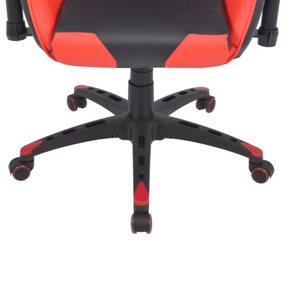 Sedia da Ufficio Racing Reclinabile in Pelle Sintetica Rossa | homemem39