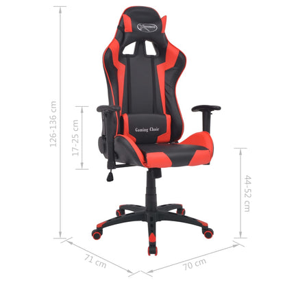 Sedia da Ufficio Racing Reclinabile in Pelle Sintetica Rossa | homemem39