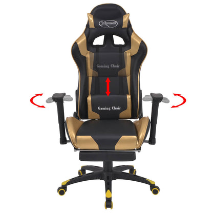 Sedia da gaming Oro 70 x 71 x 136 cm Pelle Artificiale