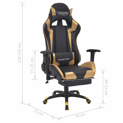 Sedia da gaming Oro 70 x 71 x 136 cm Pelle Artificiale