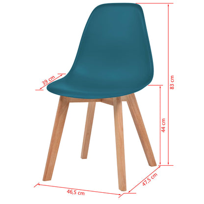 Sedie da Pranzo 2 pz Turchese in Plastica