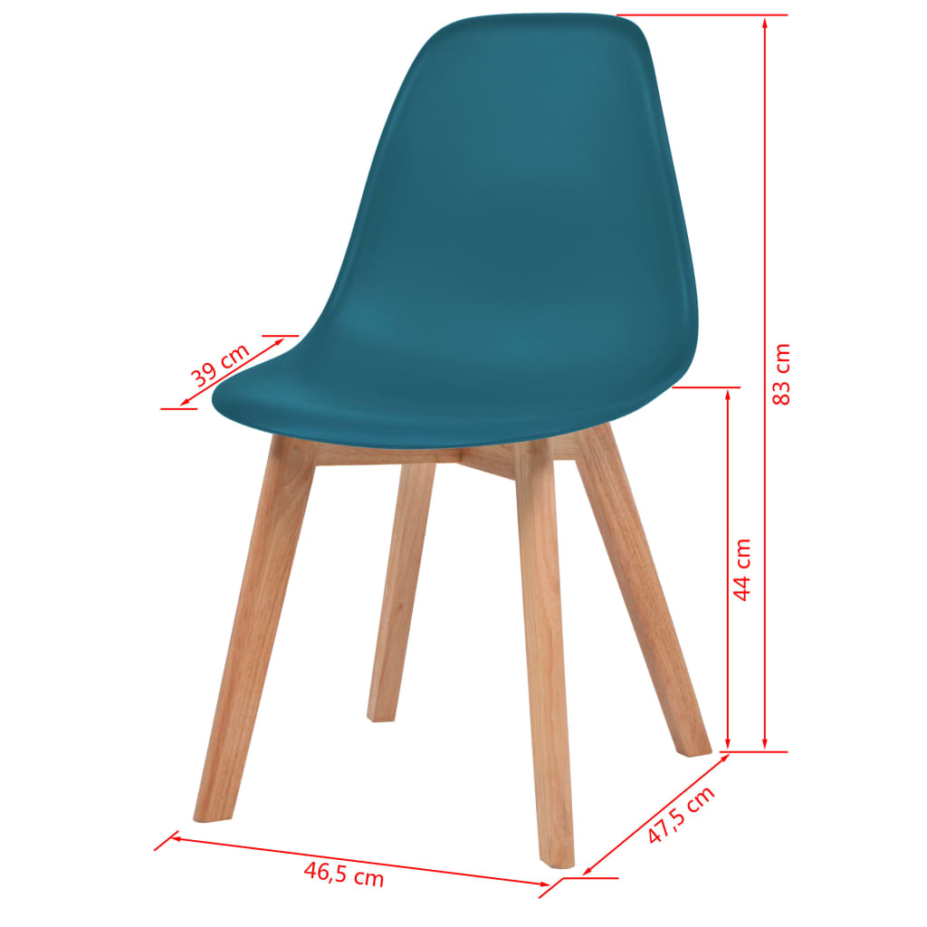 Sedie da Pranzo 6 pz Turchese in Plastica