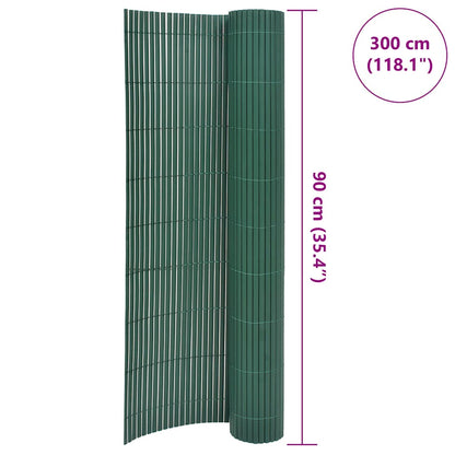 Recinzione da Giardino a Doppio Lato in PVC 90x300 cm Verde - homemem39