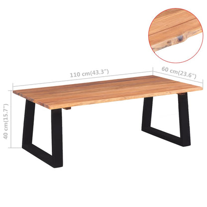 Tavolino da Salotto in Legno Massello di Acacia 110x60x40 cm | homemem39