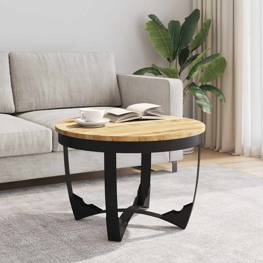 Tavolino da Salotto in Legno Massello Grezzo di Mango 60x40 cm | homemem39