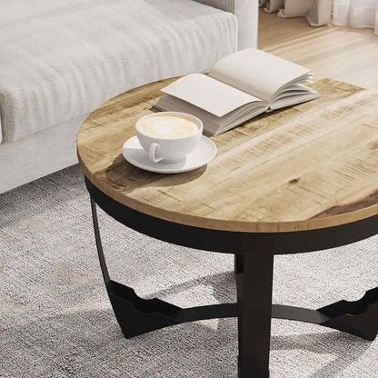 Tavolino da Salotto in Legno Massello Grezzo di Mango 60x40 cm