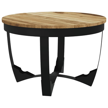 Tavolino da Salotto in Legno Massello Grezzo di Mango 60x40 cm