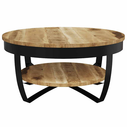 Tavolino da Salotto in Legno Massello Grezzo di Mango 65x32 cm | homemem39
