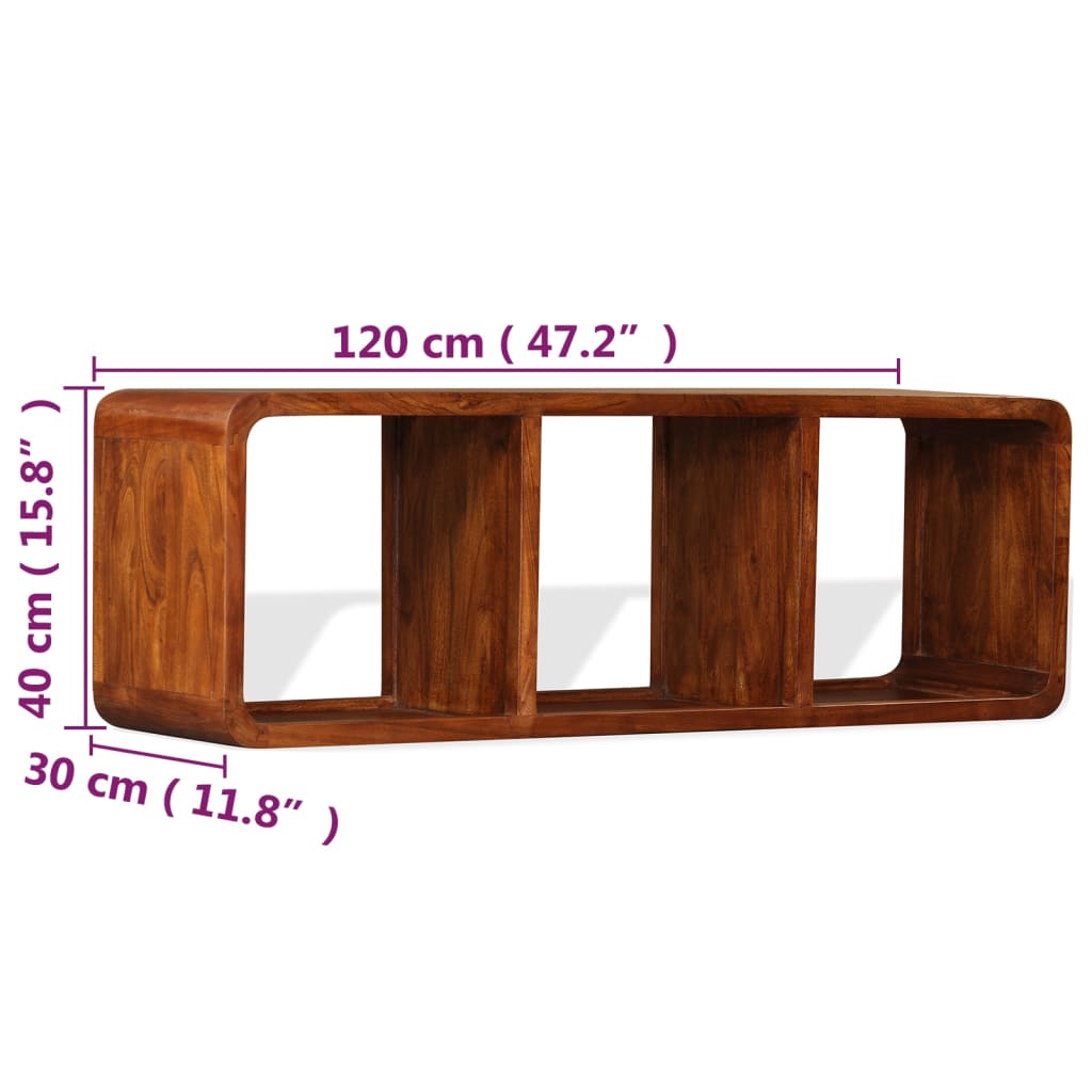 Mobile TV in Legno Massello con Finitura Ambra 120x30x40 cm