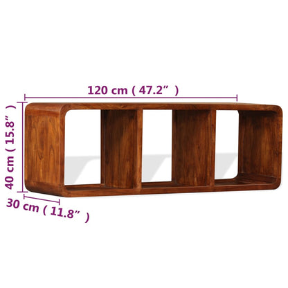 Mobile TV in Legno Massello con Finitura Ambra 120x30x40 cm