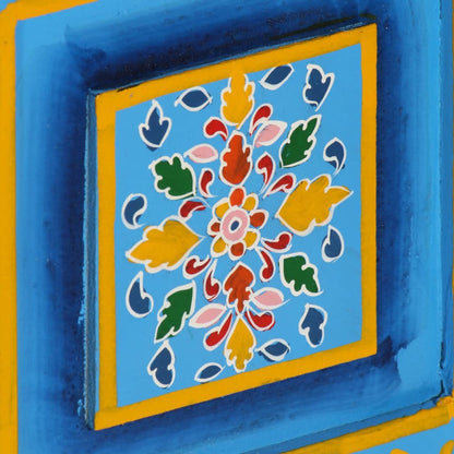 Credenza in Legno Massello di Mango Turchese Dipinta a Mano - homemem39