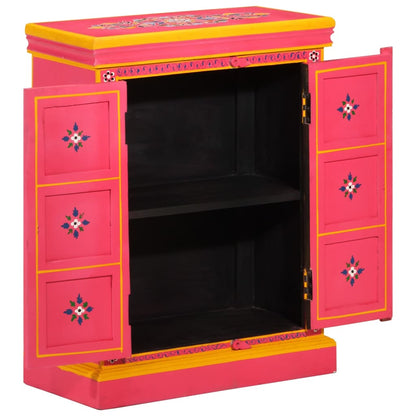 Credenza in Legno Massello di Mango Rosa Dipinta a Mano - homemem39