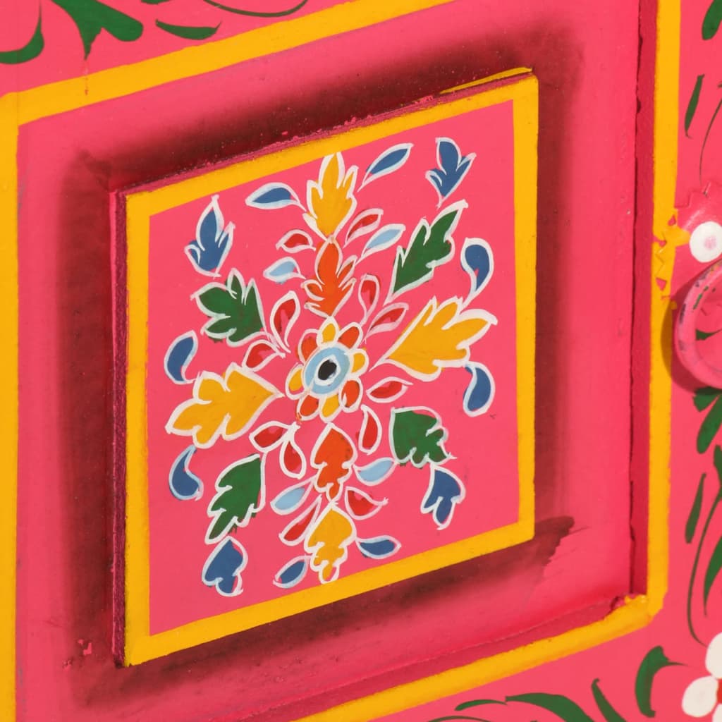 Credenza in Legno Massello di Mango Rosa Dipinta a Mano - homemem39