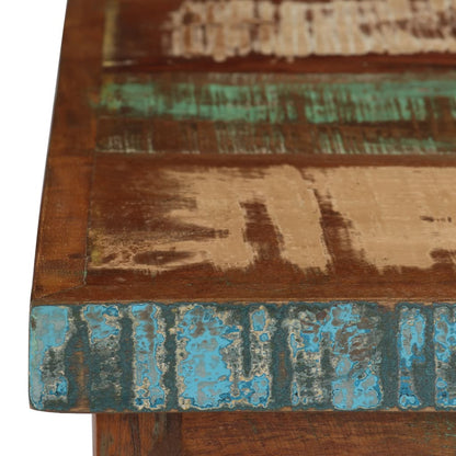Scrivania a Colonna in Legno Massello di Recupero 140x50x77 cm