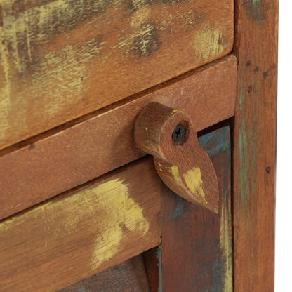 Scrivania a Colonna in Legno Massello di Recupero 140x50x77 cm