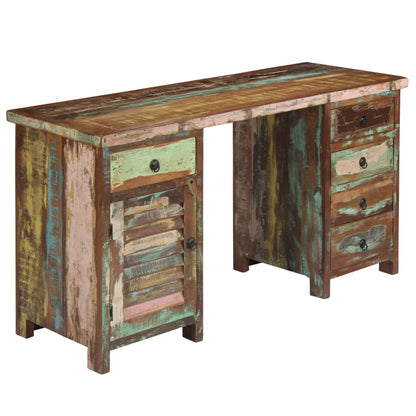 Scrivania a Colonna in Legno Massello di Recupero 140x50x77 cm | homemem39