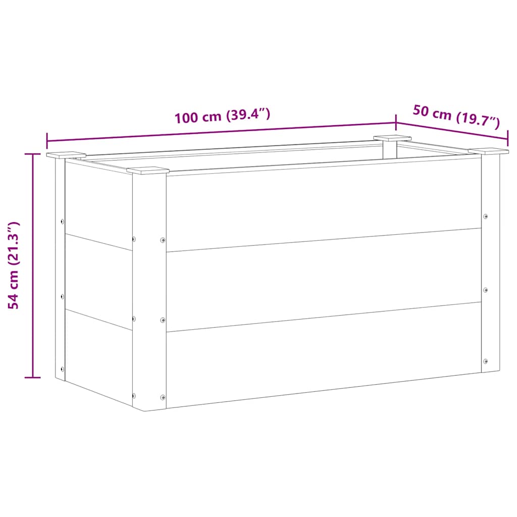 Letto Rialzato da Giardino in WPC 100x50x54 cm Grigio - homemem39