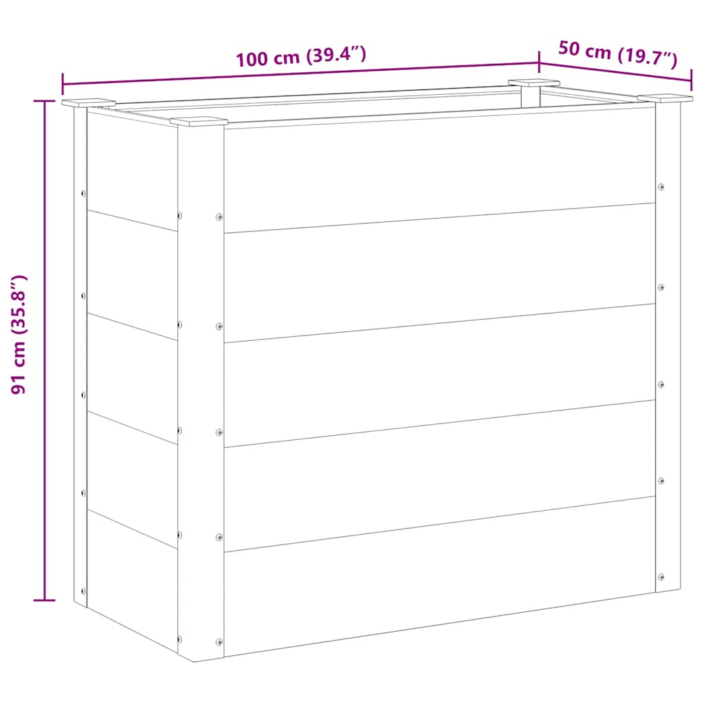 Letto Rialzato da Giardino in WPC 100x50x91 cm Grigio - homemem39