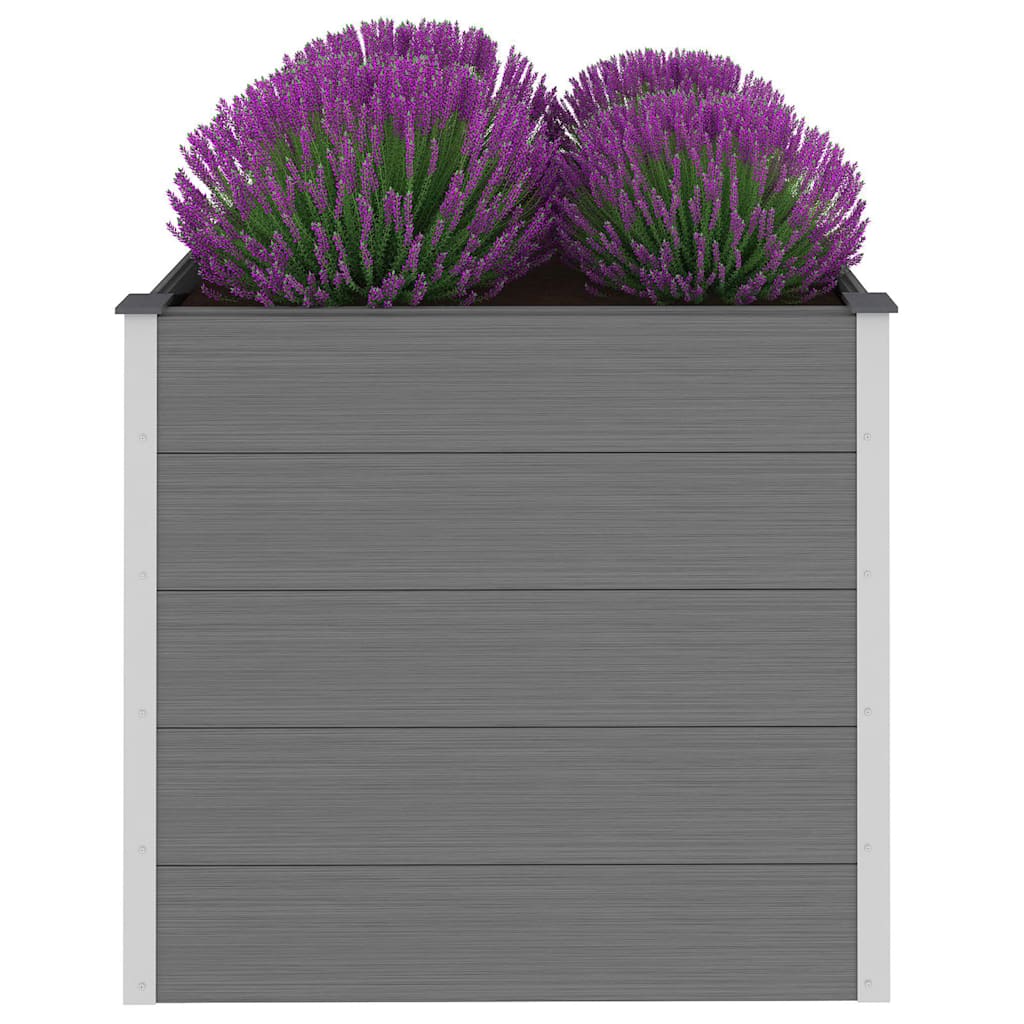 Letto Rialzato da Giardino in WPC 100x100x91 cm Grigio | homemem39