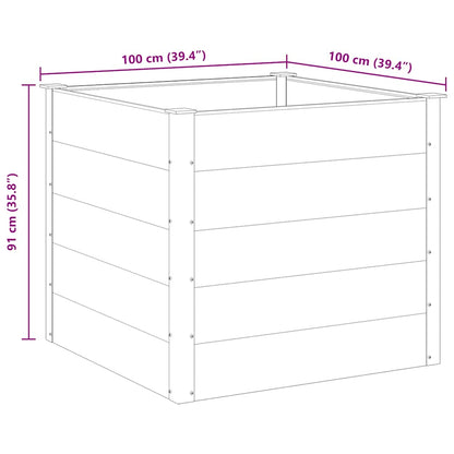 Letto Rialzato da Giardino in WPC 100x100x91 cm Grigio | homemem39