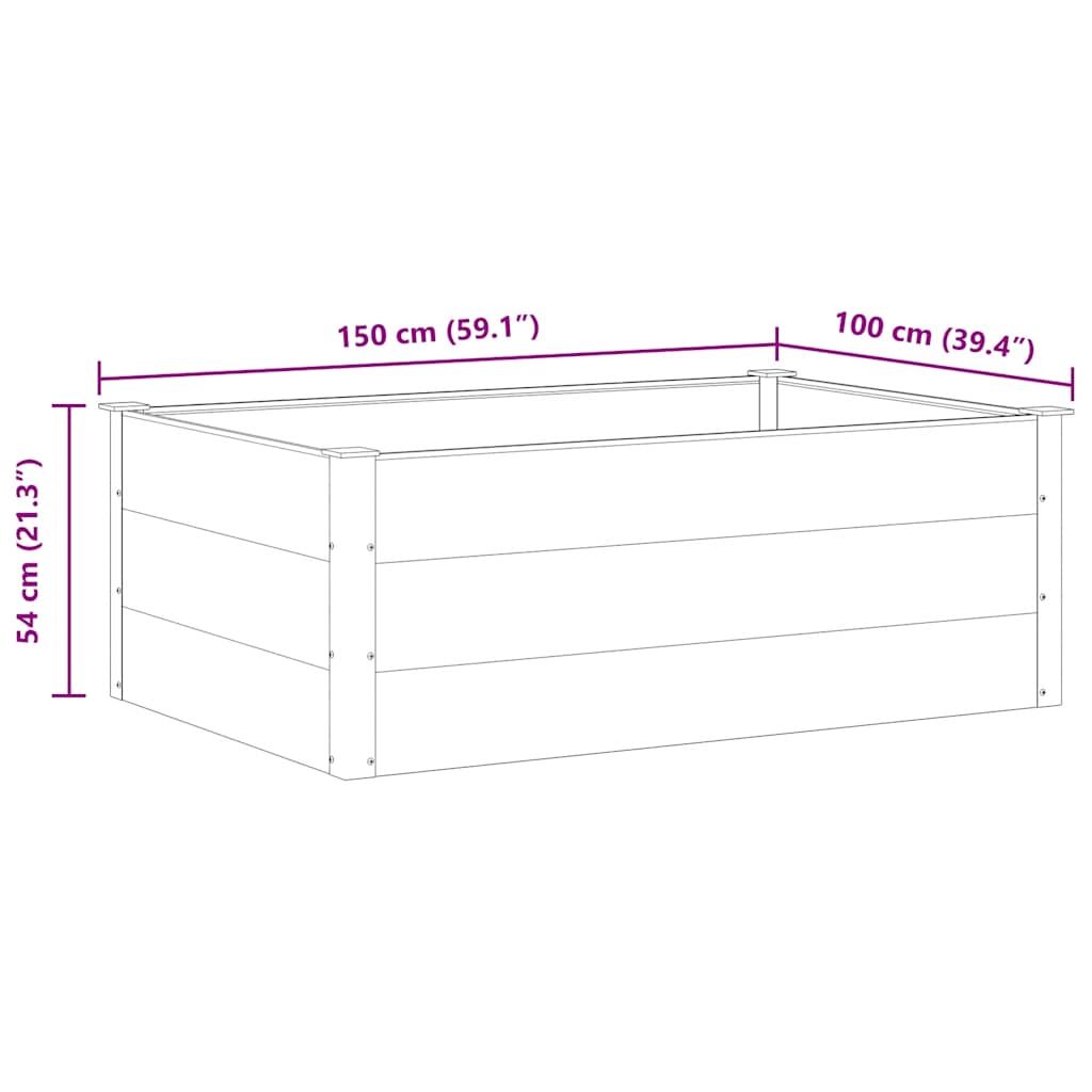 Letto Rialzato da Giardino in WPC 150x100x54 cm Grigio | homemem39