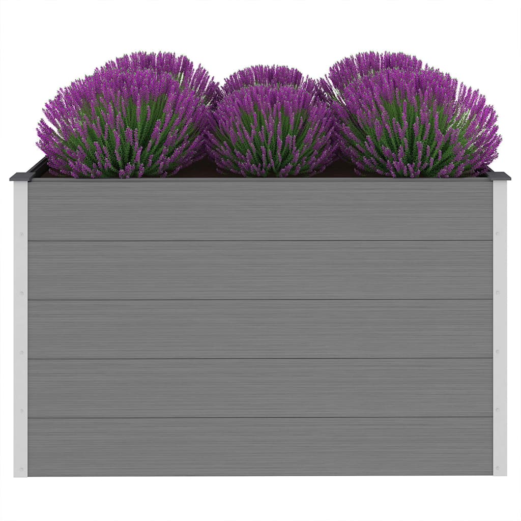 Letto Rialzato da Giardino in WPC 150x100x91 cm Grigio
