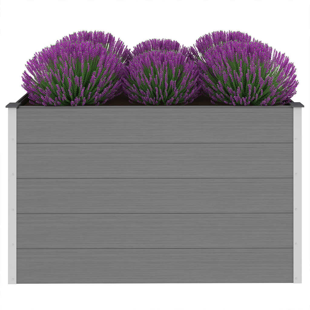 Letto Rialzato da Giardino in WPC 150x100x91 cm Grigio