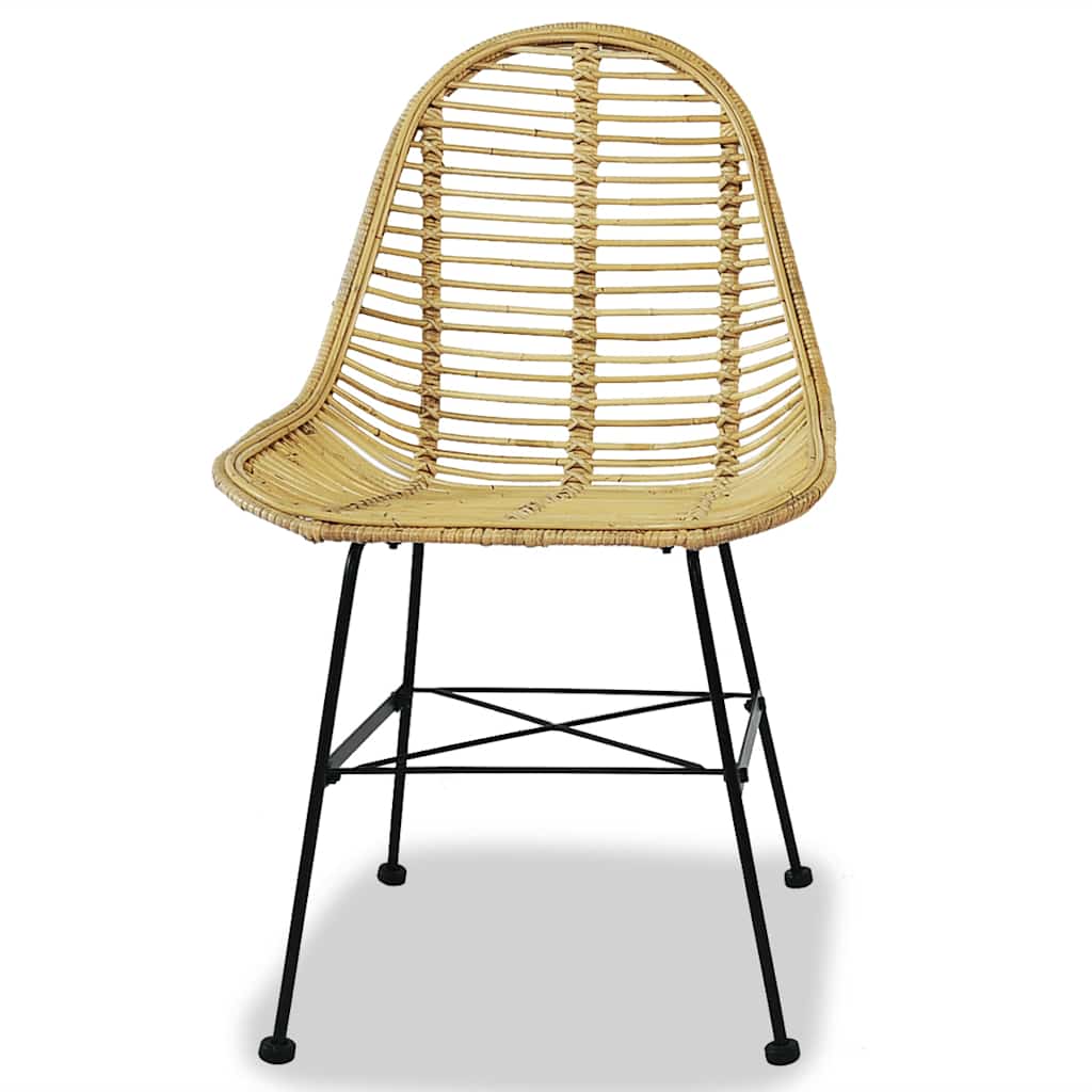 Sedie da Pranzo 4 pz in Rattan Naturale | homemem39