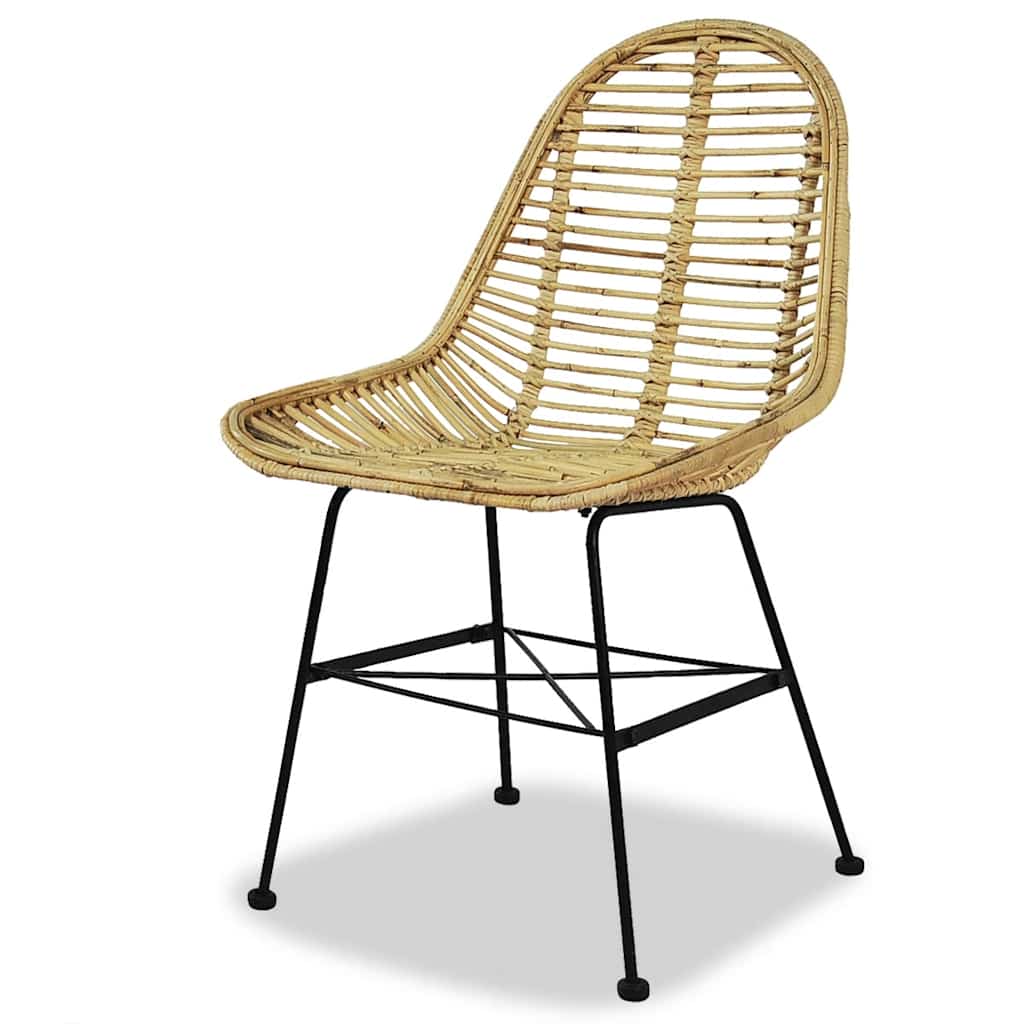 Sedie da Pranzo 4 pz in Rattan Naturale | homemem39