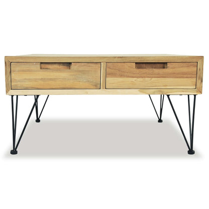 Tavolino da Salotto 80x80x40 cm in Legno Massello di Teak