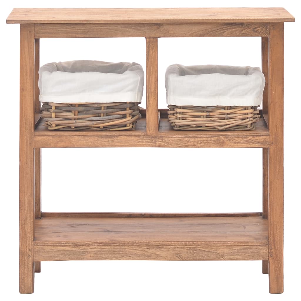 Tavolo Consolle in Legno Massello di Mogano 69x28x70 cm